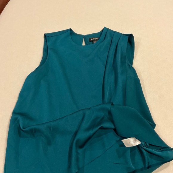 Teal Sleeveless Silk Top-Lord&Taylor Size L - Picture 5 of 7